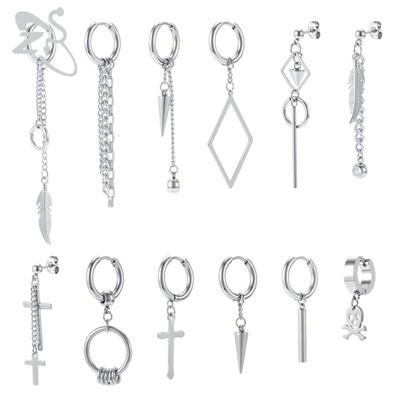 ZS 12PCS/lot Punk Earrings Stainless Steel Hoop Earrings for Men Hip Hop Earring Cross Jewelry Korean Ear Piercing Accessories 220119
ZS 12PCS/lot Punk Earrings Stainless Steel Hoop Earrings for Men Hip Hop Earring Cross Jewelry Korean Ear Piercing Accessories 220119
