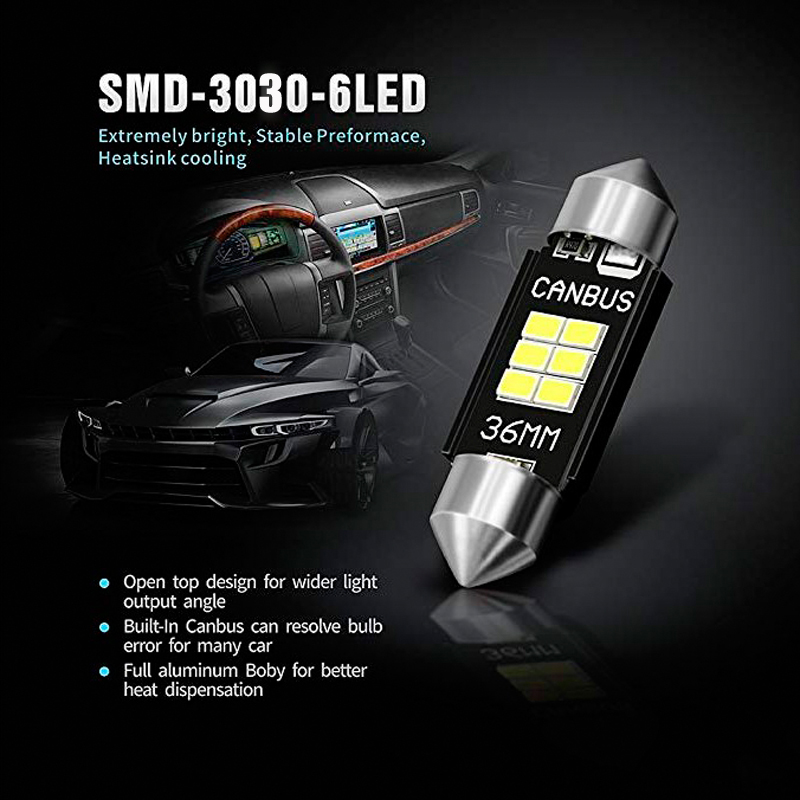 C5W C10W Car LED Bulbs Festoon-31MM 36MM 39MM 41MM 3030 chip NO ERROR Auto Interior Dome Light Reading Light 12V/24V