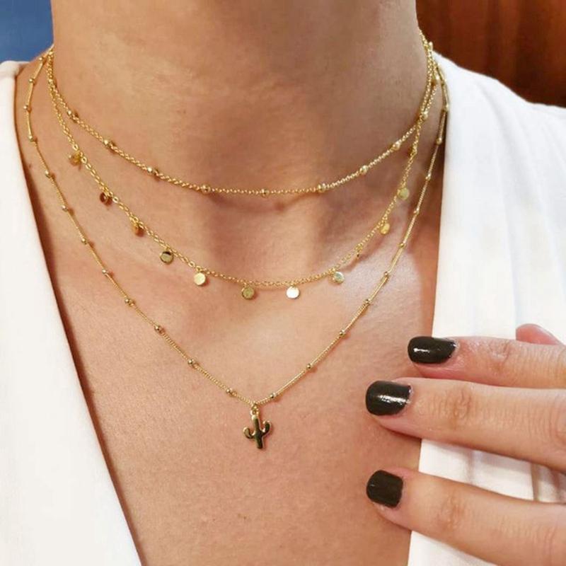 Chokers Female Two Layered Necklace Cactus Pendant Simple Fashion Adjustable Dainty Choker Chain Jewelry Accessory
Chokers Female Two Layered Necklace Cactus Pendant Simple Fashion Adjustable Dainty Choker Chain Jewelry Accessory
