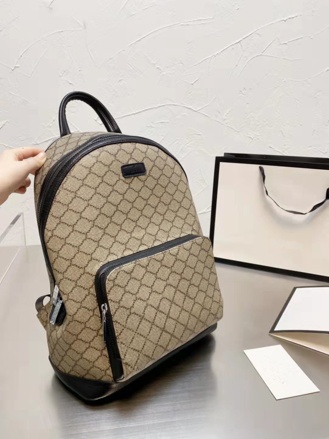 Designer designed high quality backpack. Simple letter design can match any color of clothing modeling! Size 33cmx37cm., Black
Designer designed high quality backpack. Simple letter design can match any color of clothing modeling! Size 33cmx37cm., Black