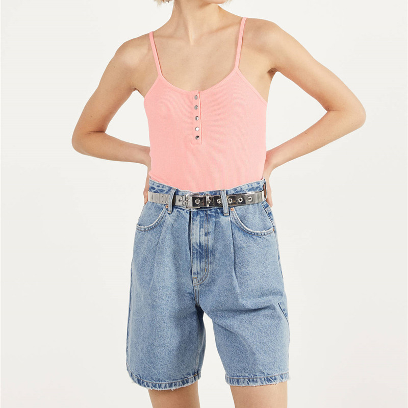 Women Solid Knitted Fashion Bodysuits Female Casual Spring Single Breasted Black Sling Sleeve Playsuit Jumpsuits 210421