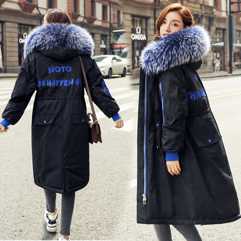 Arrival Korea Fashion Women Winter Jacket Padded Warm Coat Fur Collar Hooded Casual Parkas Thicken Coats D275 210512