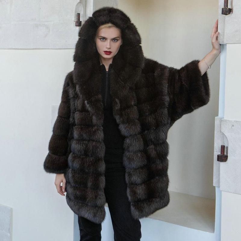 Women's Fur & Faux Real Coat With Hood Winter Woman Thick Warm Overcoat Luxury High Quality Dark Sable Color Genuine Coats 2021, Black
Women's Fur & Faux Real Coat With Hood Winter Woman Thick Warm Overcoat Luxury High Quality Dark Sable Color Genuine Coats 2021, Black