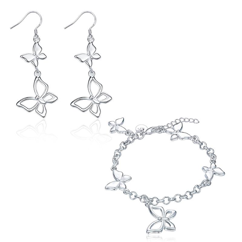 Earrings & Necklace Fashion Silver Plated Jewelry Sets For Women Bride Set Christmas Gift Wedding, As pic
Earrings & Necklace Fashion Silver Plated Jewelry Sets For Women Bride Set Christmas Gift Wedding, As pic