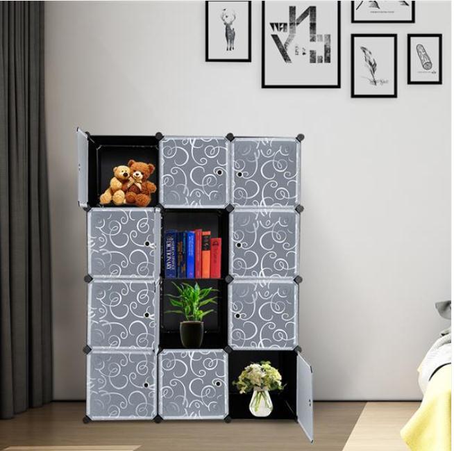 2022 Boxes & Bins Cube Storage 12-Cube Closet Shelves Organizer DIY Cabinet with Door