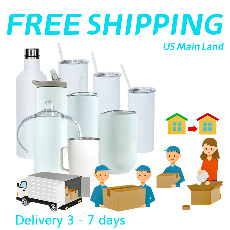 Local Warehouse!!sublimation 12oz kids water bottle straight sippy flip cup lid tumbler UV glow in the dark tumblers USA stock
