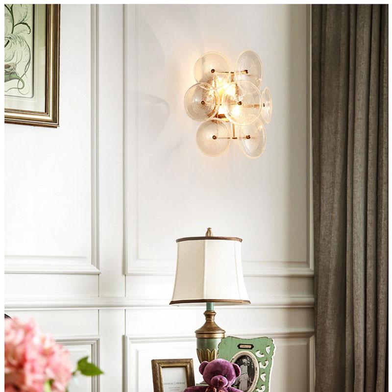 Nordic Style Art Flower Glass Led Wall Lamp For Bedside Aisle Restaurant TV Background Decor Sconce Lighting