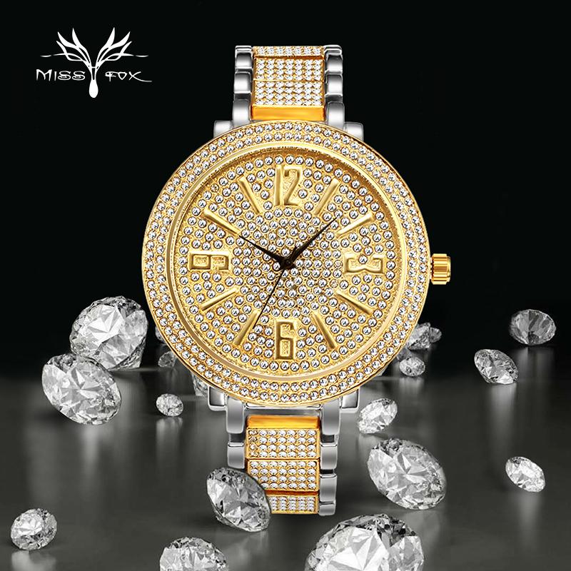 Wristwatches MISSFOX Man Watch Luxury Gold And Silver Business Stylish Male Dimond Dial Time Big Number Quartz Watches For Men Items 2021, V269-g
Wristwatches MISSFOX Man Watch Luxury Gold And Silver Business Stylish Male Dimond Dial Time Big Number Quartz Watches For Men Items 2021, V269-g
