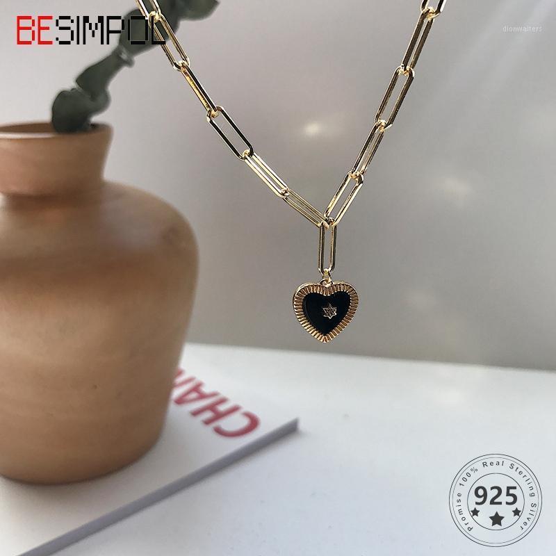 Besimpol 925 Sterling Silver Heart Necklace Star Minimalist Natural Black Agate Pendant For Women Birthday Jewelry Chains
Besimpol 925 Sterling Silver Heart Necklace Star Minimalist Natural Black Agate Pendant For Women Birthday Jewelry Chains