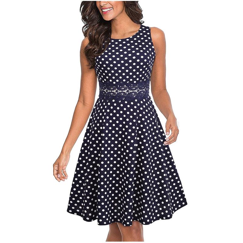 Casual Dresses Ladies Sleeveless Elegant Dress Polka Dot Waist A-line Fashion Party Wedding Vestido De Las Señoras #10, Ny
Casual Dresses Ladies Sleeveless Elegant Dress Polka Dot Waist A-line Fashion Party Wedding Vestido De Las Señoras #10, Ny