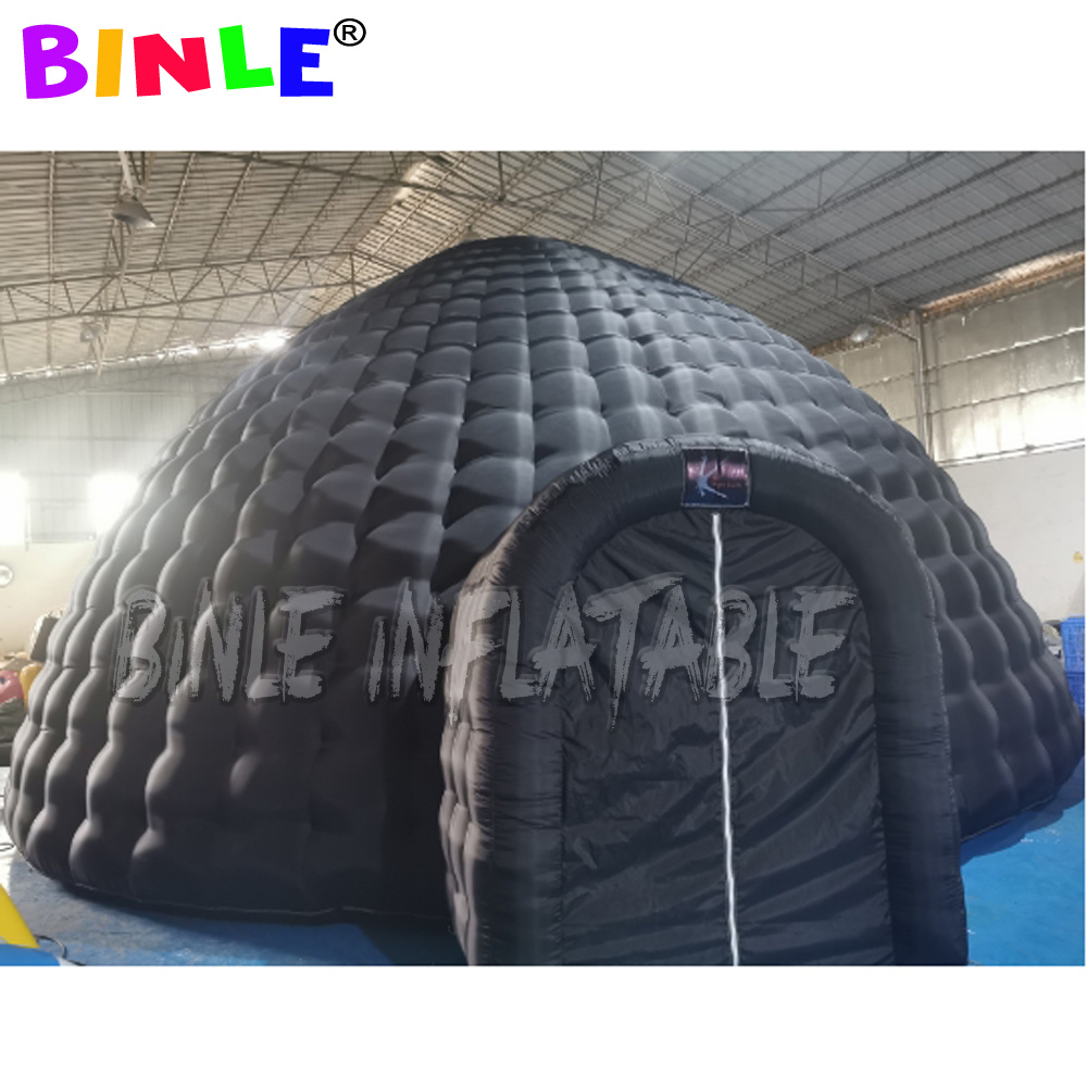 Custom 10m Black Giant inflatable igloo tent,outdoor air dome marquee/ wedding party canopy for sale