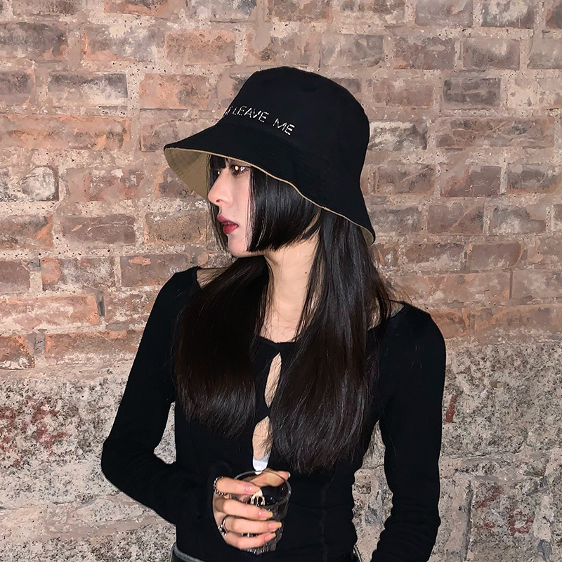 Korean versatile letter tide brand sunshade fisherman's Hat Women's spring and summer sunscreen hip hop double sided wide brim basin hat, Beige
Korean versatile letter tide brand sunshade fisherman's Hat Women's spring and summer sunscreen hip hop double sided wide brim basin hat, Beige