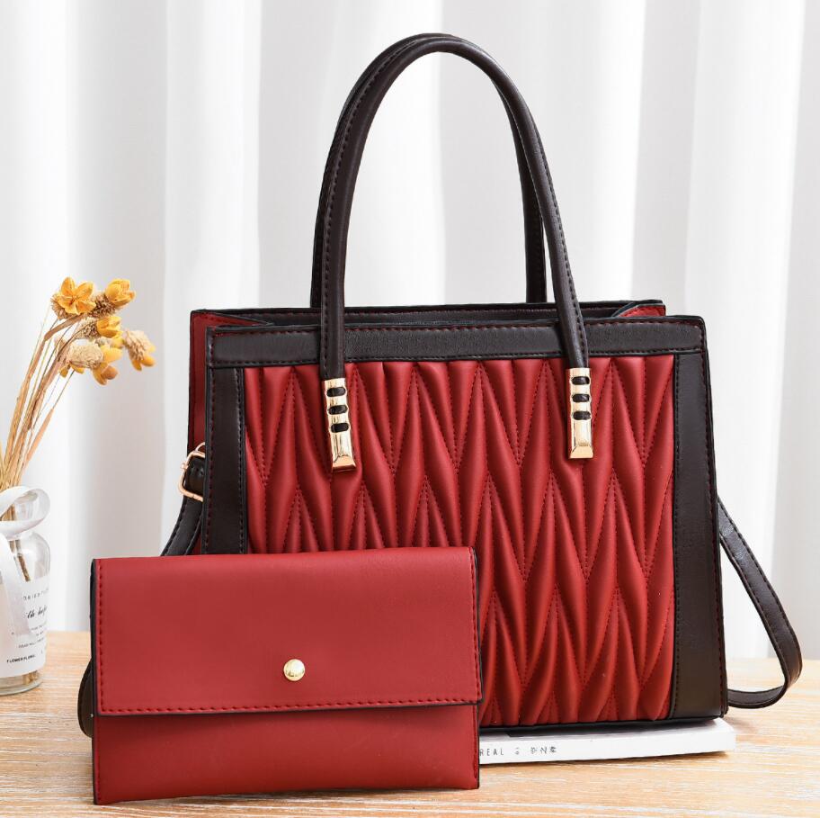 high handbag quality purse rhombus design pu womens totes bag 2-piece set outdoor leisure ladies shoulder bags s