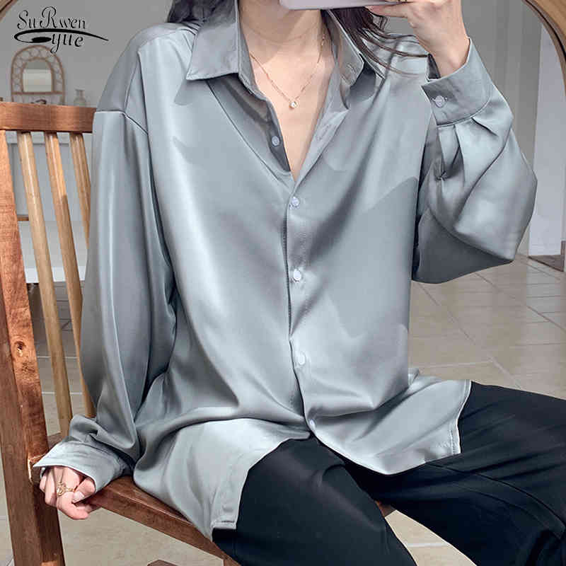 Spring Autumn Plus Size Casual Solid Long Sleeve Women Shirts Satin Silk Blouse WomenWhite Cardigan Ladies Tops Chic 12573 210521, Black
Spring Autumn Plus Size Casual Solid Long Sleeve Women Shirts Satin Silk Blouse WomenWhite Cardigan Ladies Tops Chic 12573 210521, Black