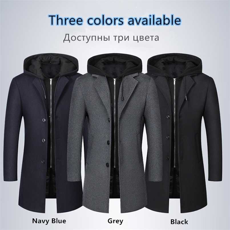 Men's Winter Jacket Thickening Outdoor Wild Battalion Warming Wind And Wool Woolen Coat Business Banquet High-end Windbreaker 211119