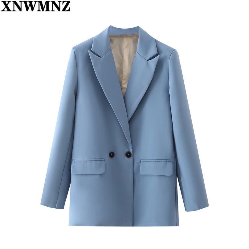women Autumn and winter women's blazer jacket casual solid color double-breasted pocket decorative coat chic blazers 210520, Green
women Autumn and winter women's blazer jacket casual solid color double-breasted pocket decorative coat chic blazers 210520, Green