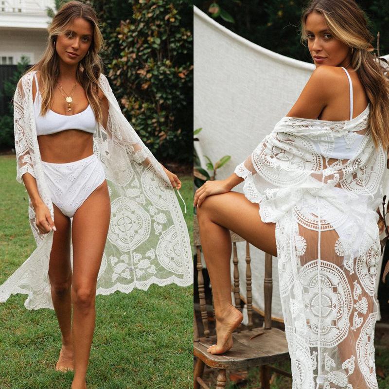 Women's Swimwear 2021 Loose Embroidered Lace Bikini Mesh Cardigan Beachwear Mid-length Women Sun Protection Shirt Shawl -40, White
Women's Swimwear 2021 Loose Embroidered Lace Bikini Mesh Cardigan Beachwear Mid-length Women Sun Protection Shirt Shawl -40, White