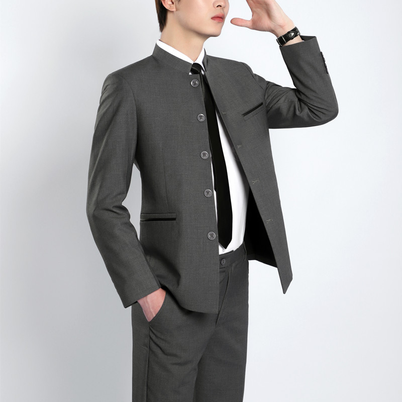 Traditional style Zhongshan suits Coat + Trousers men's Tang suit stand collar slim young Chinese groomsman wedding Clothing, Black
Traditional style Zhongshan suits Coat + Trousers men's Tang suit stand collar slim young Chinese groomsman wedding Clothing, Black