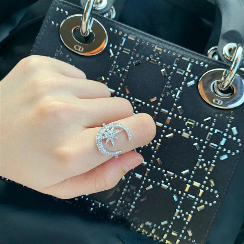 Sterg Sier Eternity Rings for Women | Moon Star Wedding Bands