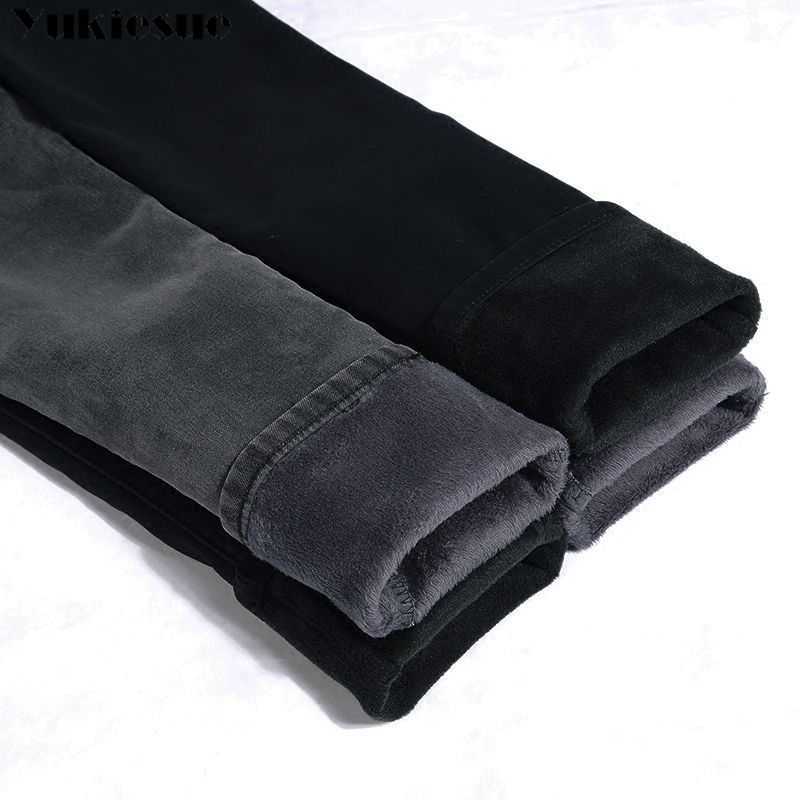 Winter Jeans For Women high Waist Female Trousers Thickened Plus size Velvet Thick Warm push up mom woman 210922
