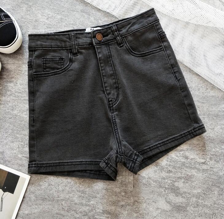 Mom Jeans Vintage High Waist 2021 Summer Stretch Washed Denim Mini Short Retro Casual Black Blue Boyfriend Korean Shorts Women's