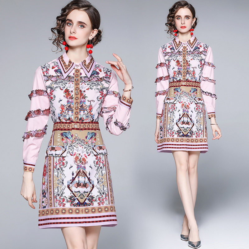 Dropshipping Wholesale Summer Fall Runway 2pcs Women Ladies Sets Fashion Floral Vintage Print Collar Long Sleeve Top Shirt Blouse Mini Skirt Suits Casual OL Outfits, Multi
Dropshipping Wholesale Summer Fall Runway 2pcs Women Ladies Sets Fashion Floral Vintage Print Collar Long Sleeve Top Shirt Blouse Mini Skirt Suits Casual OL Outfits, Multi
