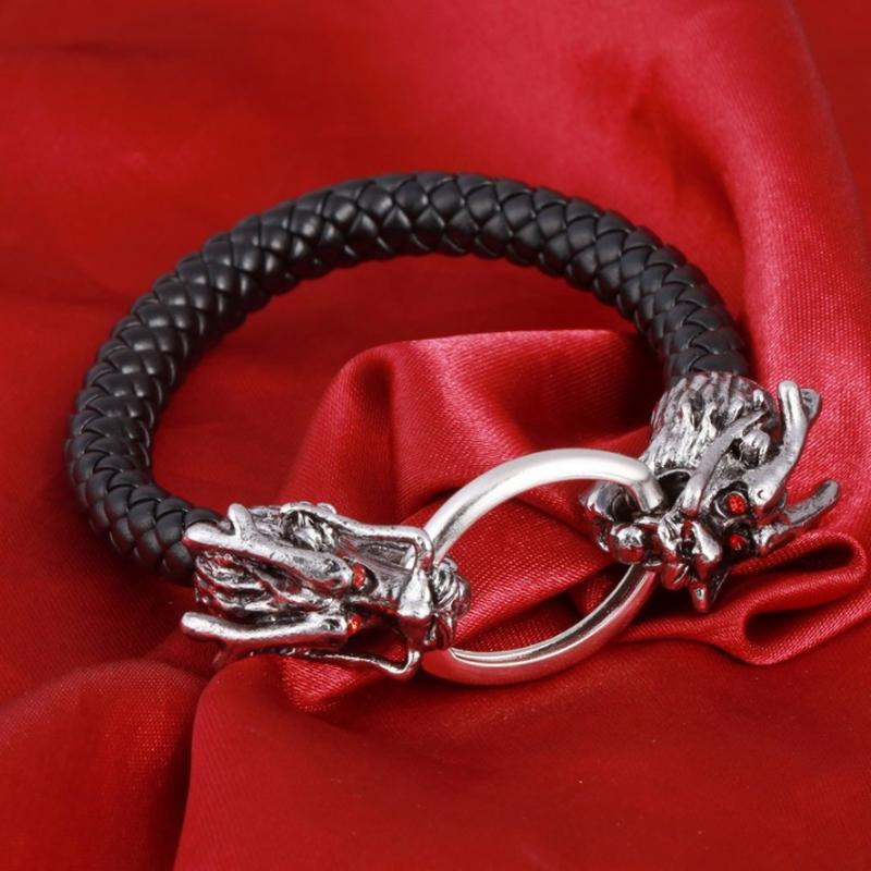 Bangle Fashion Domineering Design Leather Weaving Chinese Dragon Bracelet Men's Rock Party Locomotive Jewelry
Bangle Fashion Domineering Design Leather Weaving Chinese Dragon Bracelet Men's Rock Party Locomotive Jewelry