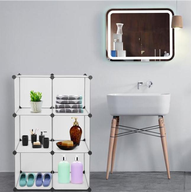 2022 Boxes & Bins Cube Storage 6-Cube Organizer Shelves Cubes DIY Closet Cabinet White Organization