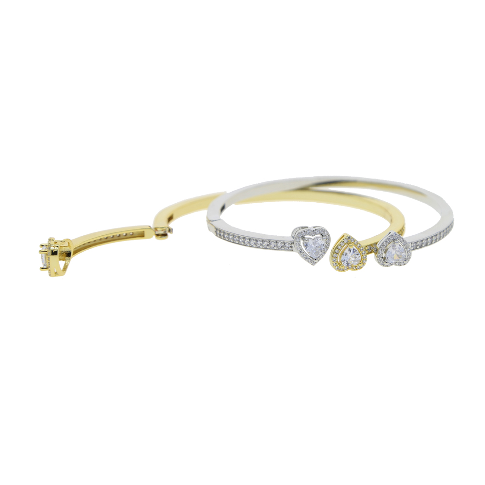 Wholesale Open Adjusted Size bracelet Drop Heart Arrow Cz Cubic Zirconia Paved Bling Fashion Lover Women Wedding Band Cuff Bangle Bracelets