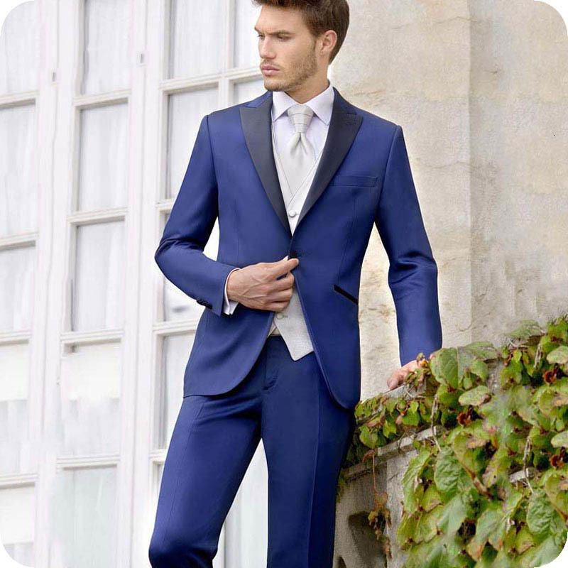 Men's Suits & Blazers Latest Coat Pant Designs Royal Blue Men for Wedding Black Peaked Lapel Groomsmen Suit 2 Pieces Groom Tuxedo, As the image
Men's Suits & Blazers Latest Coat Pant Designs Royal Blue Men for Wedding Black Peaked Lapel Groomsmen Suit 2 Pieces Groom Tuxedo, As the image