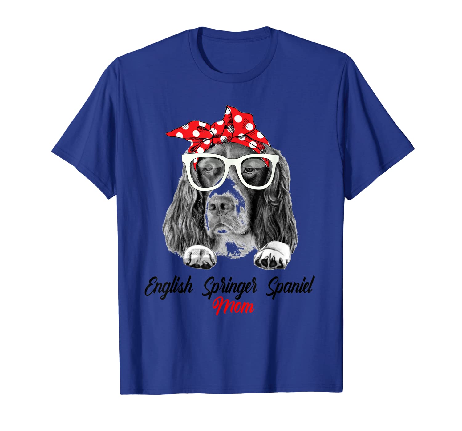 Best English Springer Spaniel Mom TShirt Dog Mother's Day, White;black
