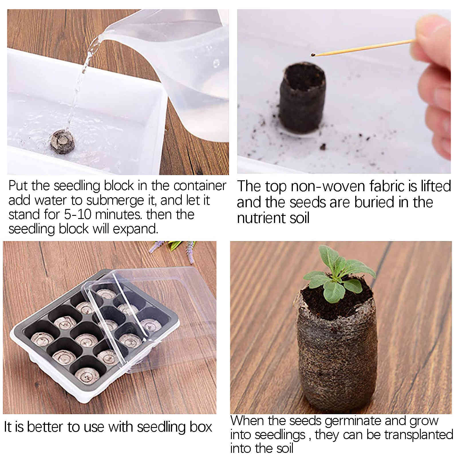 10 pces/soil block seedlings pellets seed pallet plugues block soil bloc easy to operate the nutritional garden of soil peat pellets