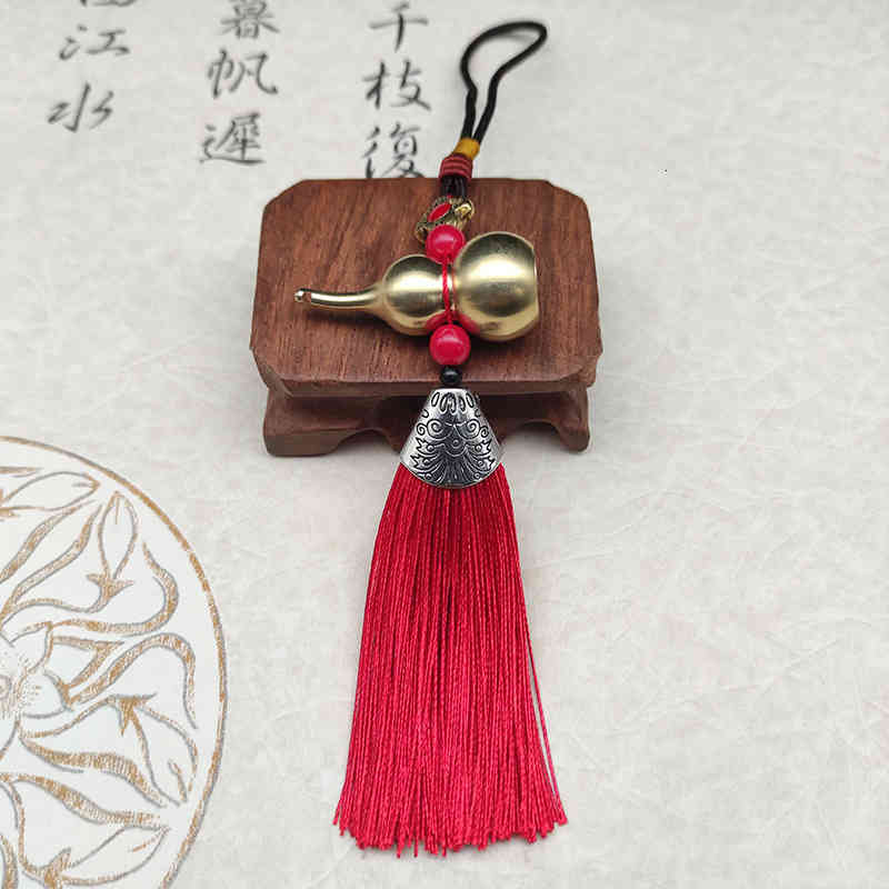 Key Rings Tassel Copper Gourd Bag Hanging Chinese Style Colorful Chain with Exquisite Gifts