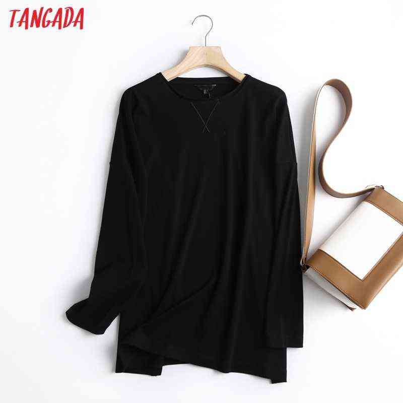 Tangada Women High Quality Striped Print Sweatshirts Oversize Long Sleeve O Neck Loose Pullovers Female Tops 6D42 211108