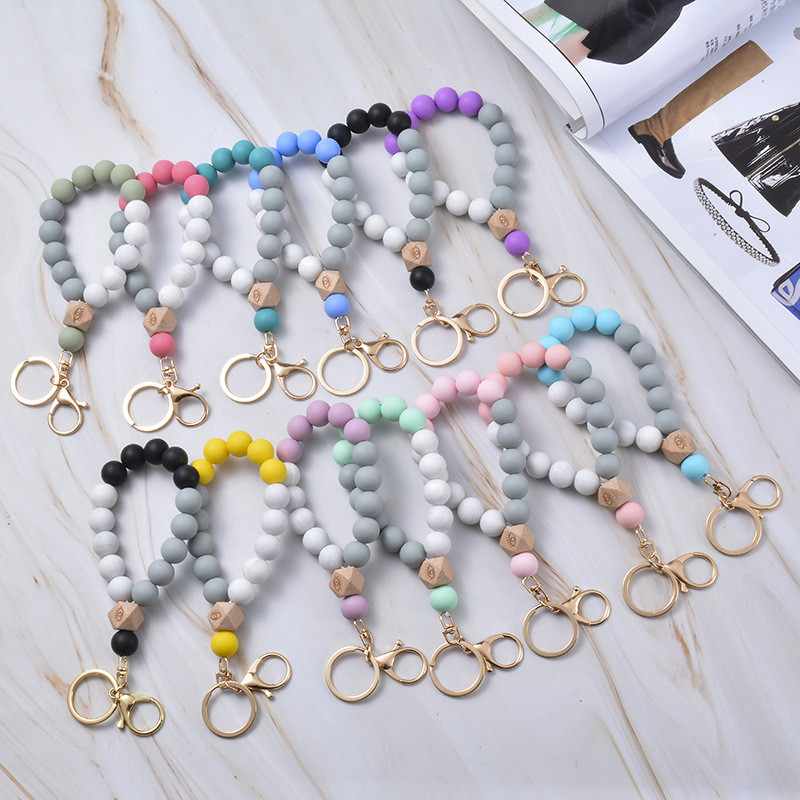 Fashion Charm Jewelry Multi Silicone beads bracelet Circle Wristlet Keychain Bangles Key chain for Women Girls, As show
Fashion Charm Jewelry Multi Silicone beads bracelet Circle Wristlet Keychain Bangles Key chain for Women Girls, As show
