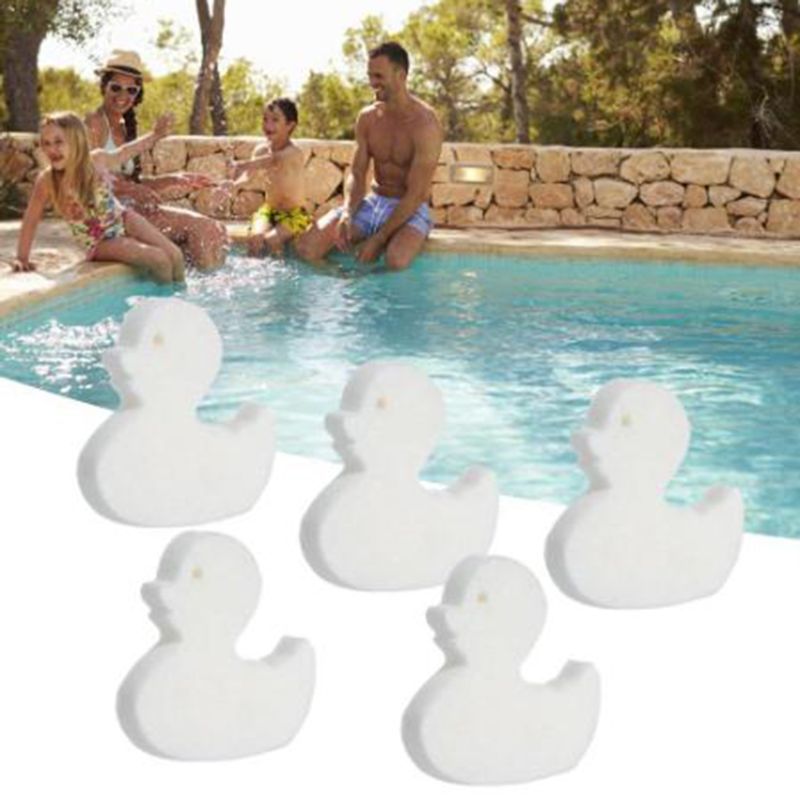 10Pcs White Driving Spa Spons Cartoon Eend Oil Absorbent Hot Tub Skimmer Scum Absorber Cleaners For Swimming Pool