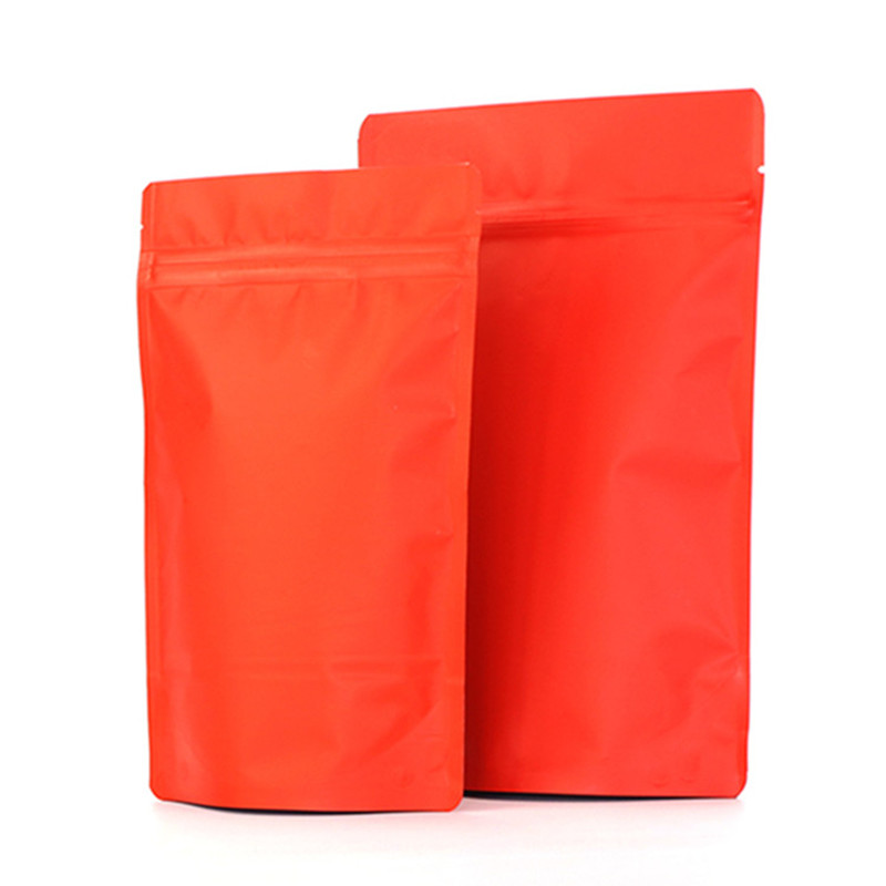 Stand up Thick Matte Red Aluminum Foil Zip Lock Bags Resealable Ground Coffee Powder Nuts Tea Snack Chocolate Wedding X-mas Gifts Logo Printing Packag