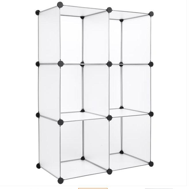 2022 Boxes & Bins Cube Storage 6-Cube Organizer Shelves Cubes DIY Closet Cabinet White Organization