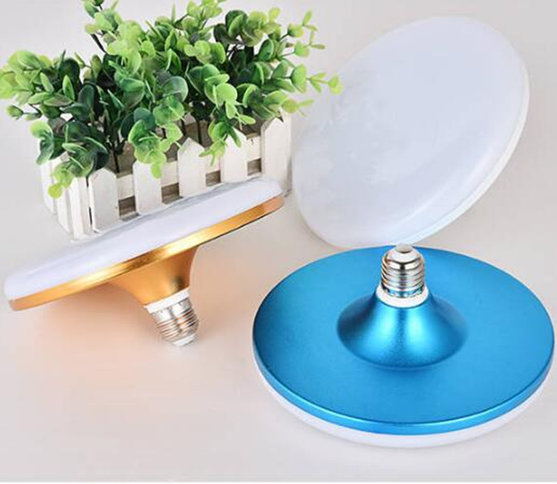 E27 Power LED lamp light bulb 110-220V 50W 60W 70W UFO Lampada Ampoule lights energy saving LEDs lamps for kitchen indoor lighting Blue shell