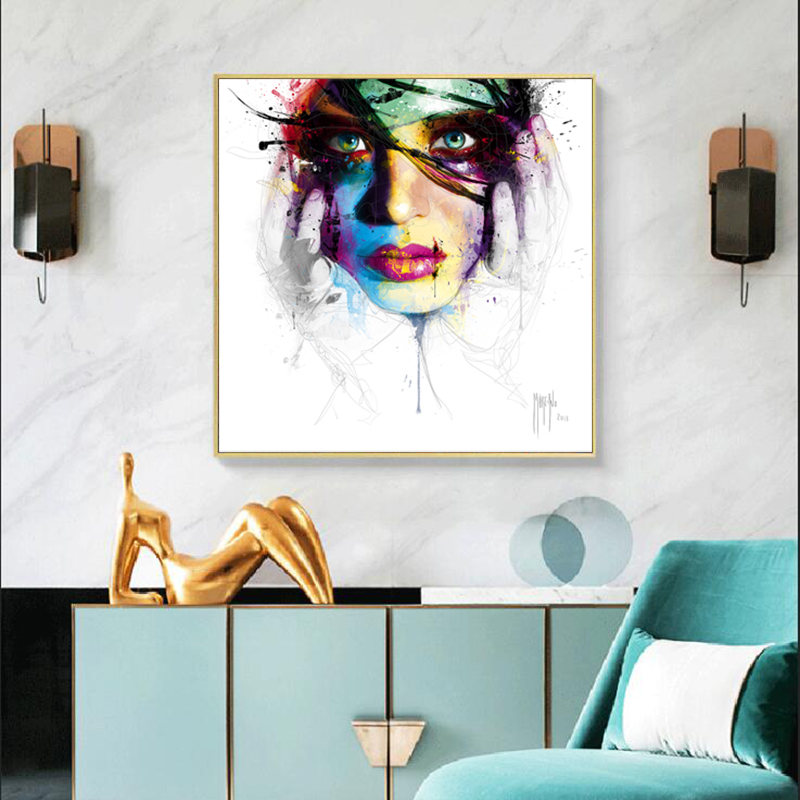 Abstract Colorful Girl Posters And Prints Canvas Painting Home Decoration Wall Art Pictures For Living Room NOFRAME
