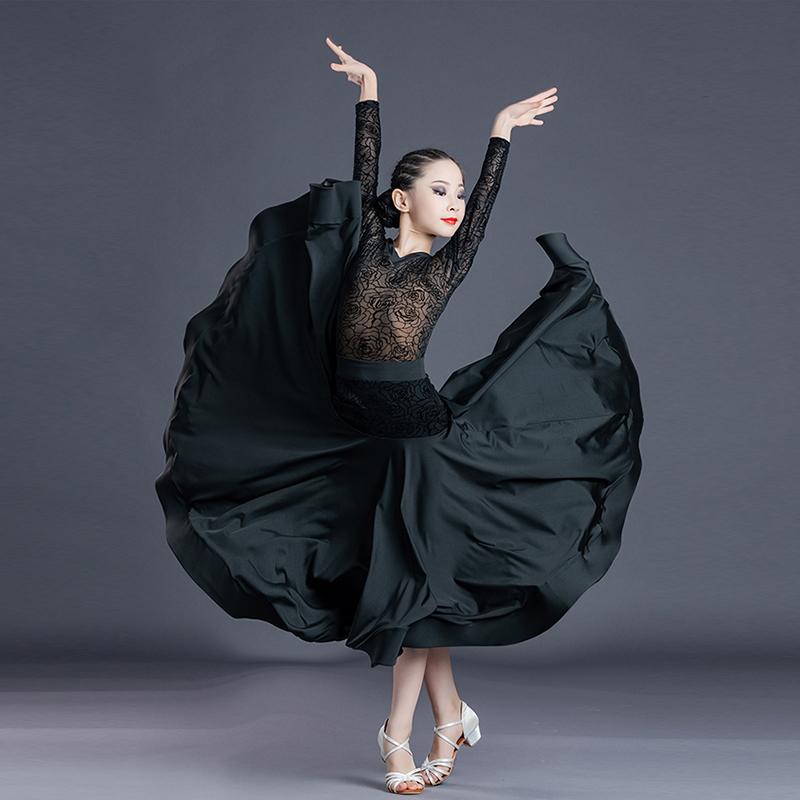 Stage Wear Standard Waltz Dancing Clothing Ballroom Performance Costume Suit Long Sleeve Lace Leotard Stitching Skirt Practice, Black
Stage Wear Standard Waltz Dancing Clothing Ballroom Performance Costume Suit Long Sleeve Lace Leotard Stitching Skirt Practice, Black