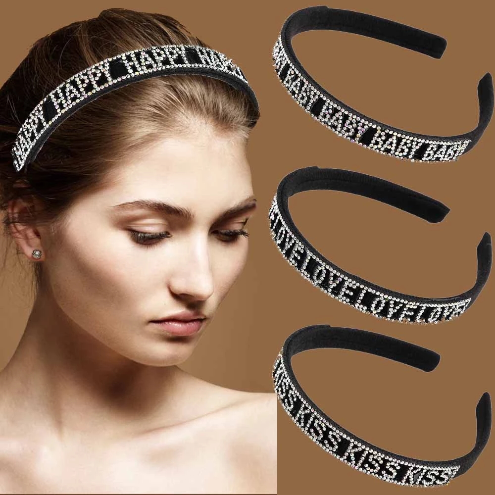 Rhinestone Letter Hair Hoop Hair Bands Women Fashion Headbands Bezel Headwear Hair Hoop Non-slip New Accessories, Multi-color
Rhinestone Letter Hair Hoop Hair Bands Women Fashion Headbands Bezel Headwear Hair Hoop Non-slip New Accessories, Multi-color