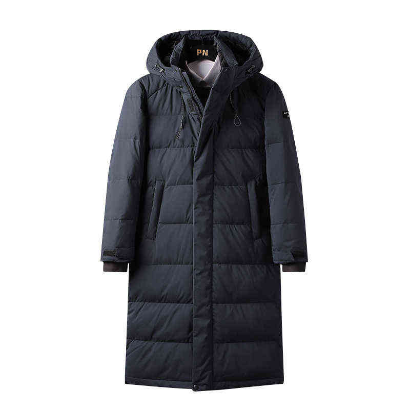 Men Down Jacket Long Parka Coat 90% White Duck Down Coat Men Winter Outwear White Jacket Hooded Overcoat Mens Fashion 211110