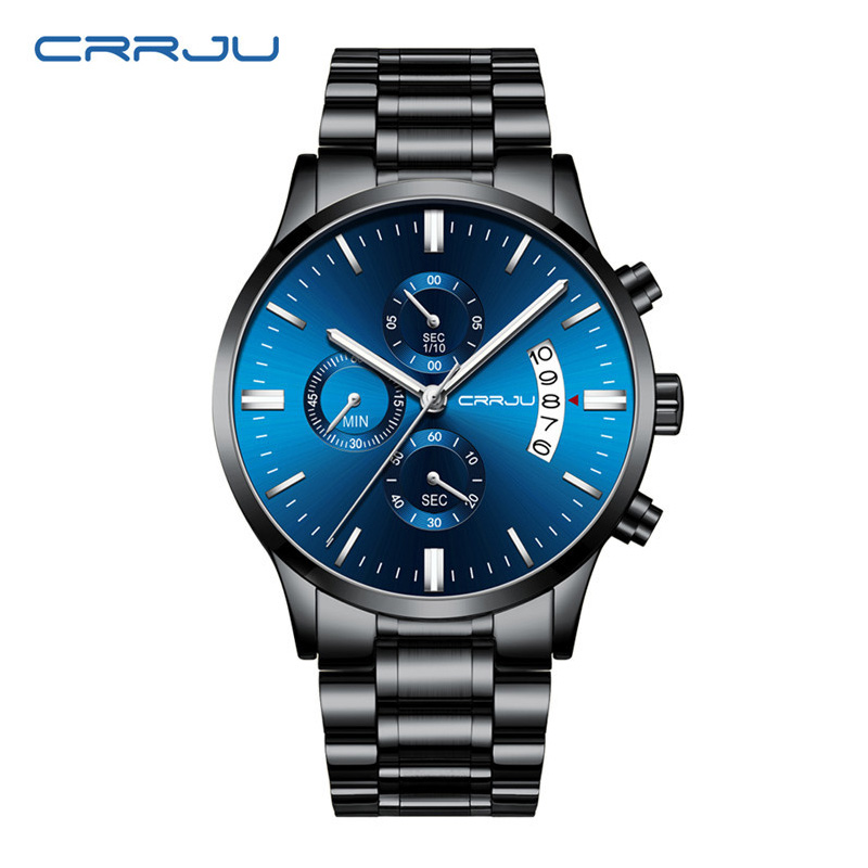 CRRJU 2273 Steel Watches six-pin mens casual personality watch student wristwatch Blue Mesh Belt Quartz Gold Wristatches Waterproof Clock Relogio Masculino, Black silver
CRRJU 2273 Steel Watches six-pin mens casual personality watch student wristwatch Blue Mesh Belt Quartz Gold Wristatches Waterproof Clock Relogio Masculino, Black silver