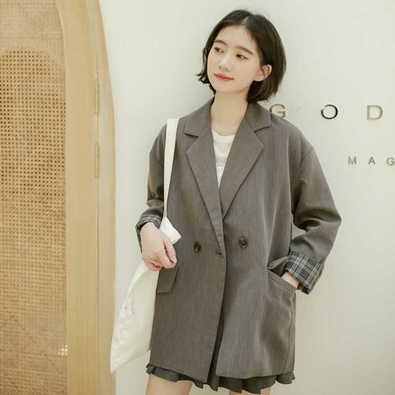 Yedinas Casual Women Blazers And Jackets Solid Long Sleeve Blaizer Feminino Slim Ladies Office Jaket Korean Fashion 210527