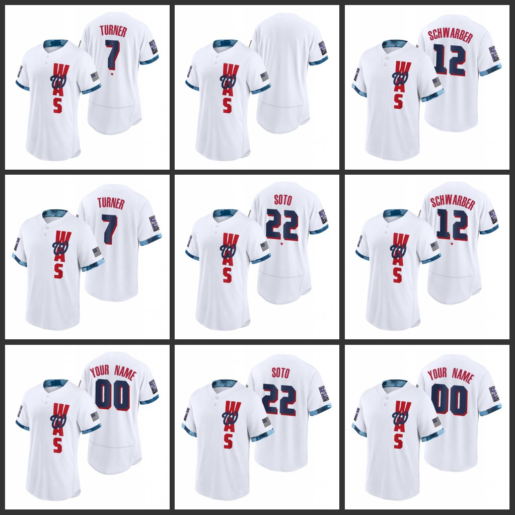 WashingtonNationalsMen #22 Juan Soto 12 Kyle Schwarber 7 Trea Turner Women Youth 2021 All-Star Game Authentic Custom White Jersey, Black
WashingtonNationalsMen #22 Juan Soto 12 Kyle Schwarber 7 Trea Turner Women Youth 2021 All-Star Game Authentic Custom White Jersey, Black