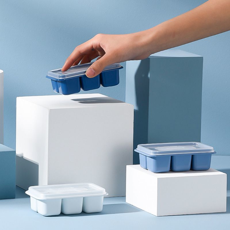 3-Pcs Plastic Ice Cream Diy Ices Jelly Maker Mold W/Cover for Whisky Cocktaiy 40JA