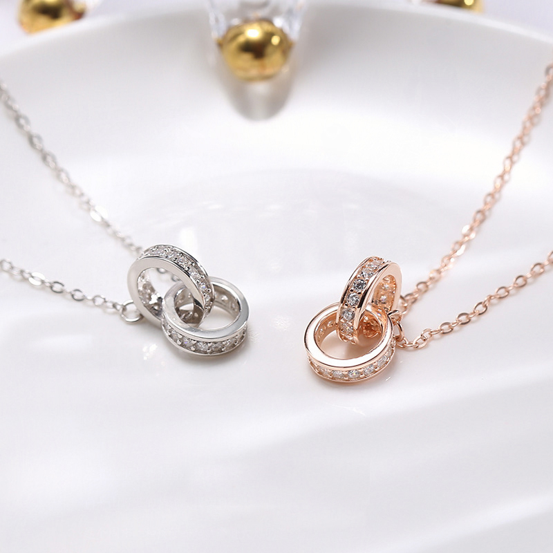 Double-ring circle necklace 18k gold simple jewelry creative personalized gift customization wholesale
Double-ring circle necklace 18k gold simple jewelry creative personalized gift customization wholesale
