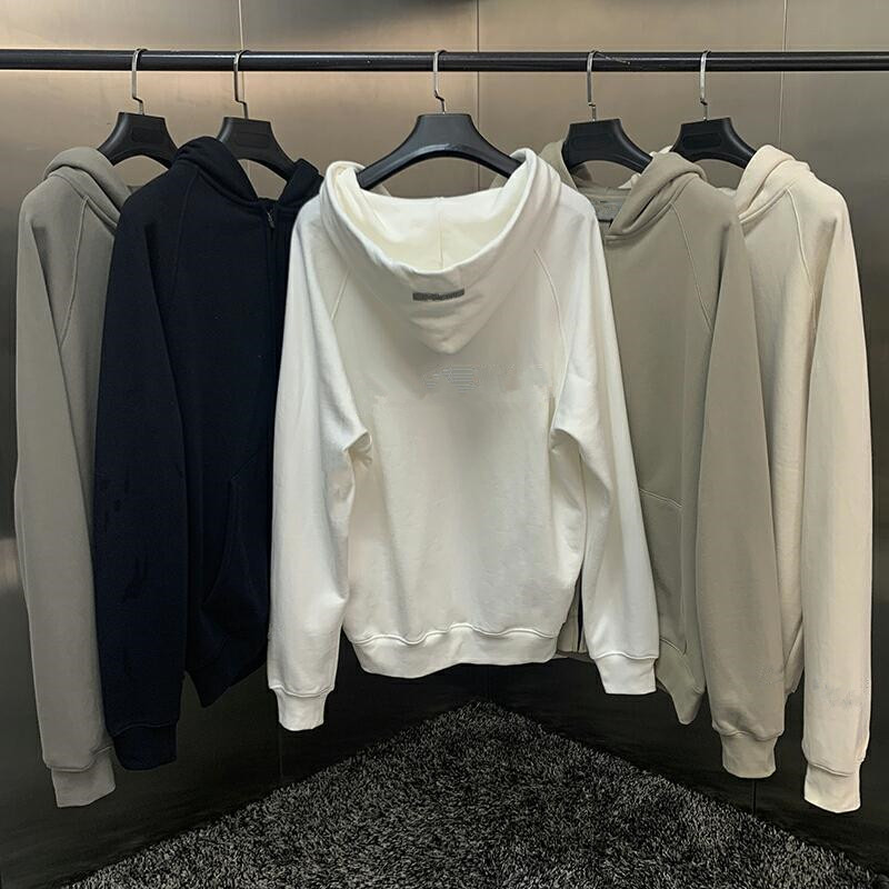 Autumn Winter Hooded Sweatshirt Europe Oversize Coffee Matcha Green Reflective Hoodie Skateboard Hoody Fleece