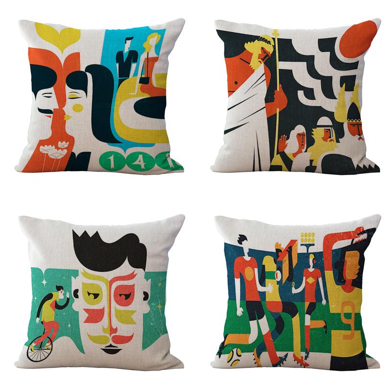 Beautiful Abstract Character Pattern Square Printed Linen Cotton Cushion Cover Pillow Case For Sofa Decorative Pillowcases Cushion/Decorativ
Beautiful Abstract Character Pattern Square Printed Linen Cotton Cushion Cover Pillow Case For Sofa Decorative Pillowcases Cushion/Decorativ